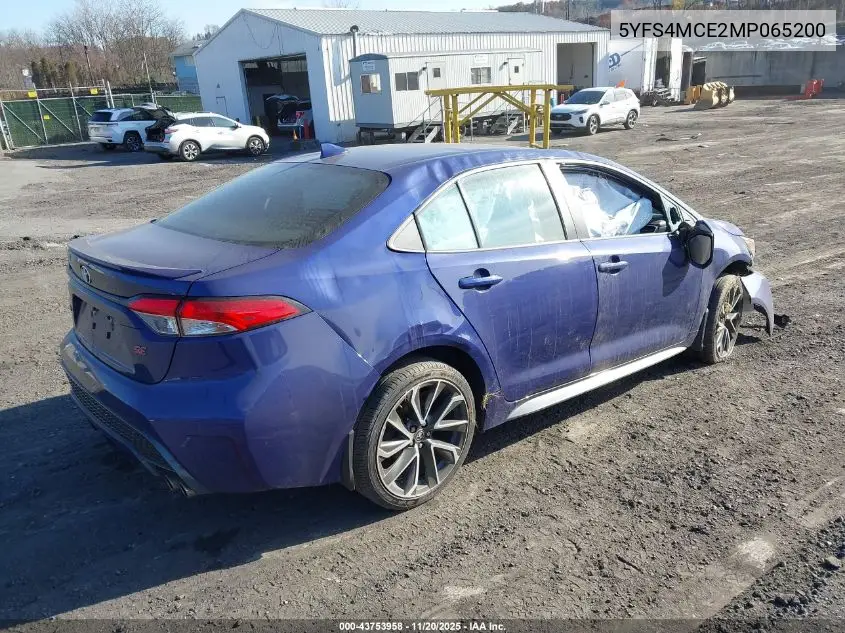 5YFS4MCE2MP065200 2021 Toyota Corolla Se
