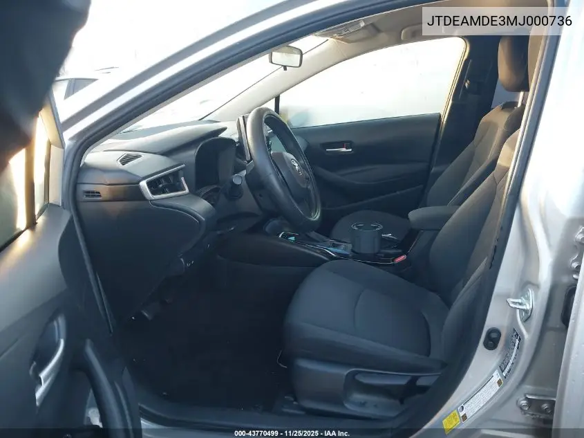JTDEAMDE3MJ000736 2021 Toyota Corolla Hybrid Le