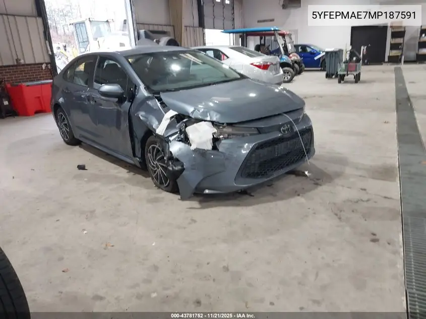 5YFEPMAE7MP187591 2021 Toyota Corolla Le