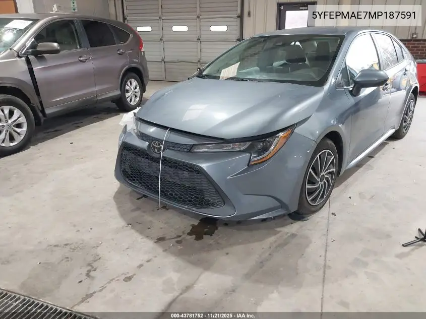 5YFEPMAE7MP187591 2021 Toyota Corolla Le