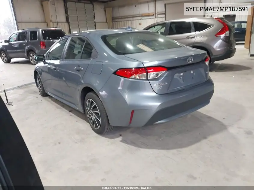 5YFEPMAE7MP187591 2021 Toyota Corolla Le