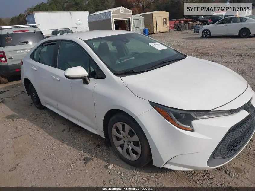 5YFEPMAE7MP187056 2021 Toyota Corolla Le