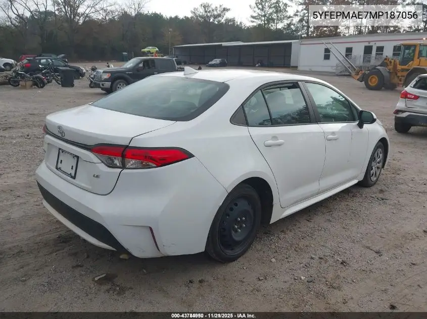 5YFEPMAE7MP187056 2021 Toyota Corolla Le