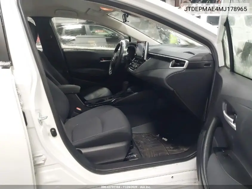 JTDEPMAE4MJ178965 2021 Toyota Corolla Le