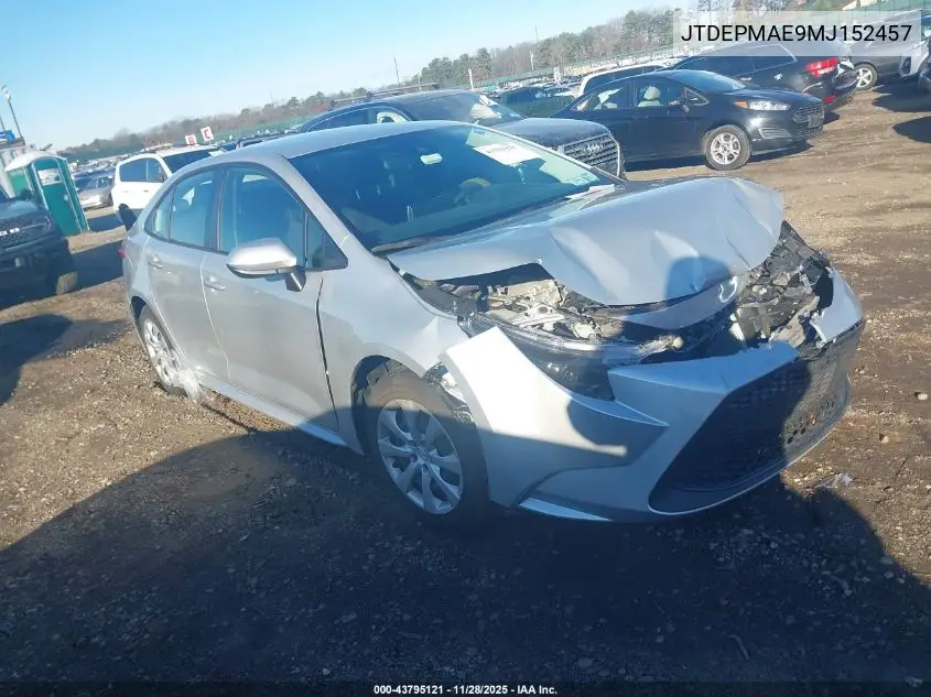 JTDEPMAE9MJ152457 2021 Toyota Corolla Le