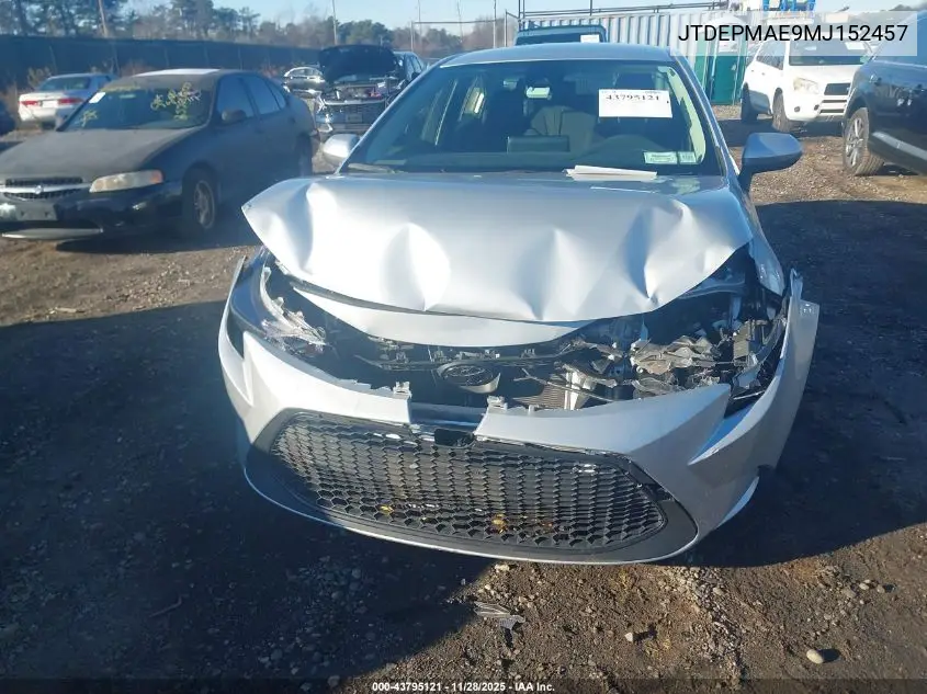 JTDEPMAE9MJ152457 2021 Toyota Corolla Le