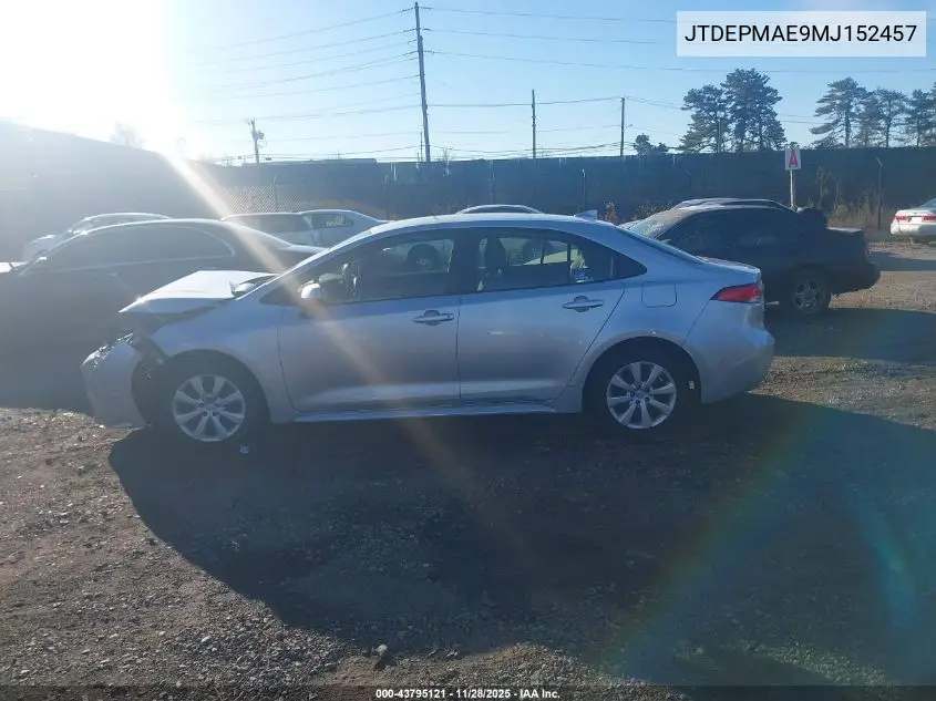 JTDEPMAE9MJ152457 2021 Toyota Corolla Le