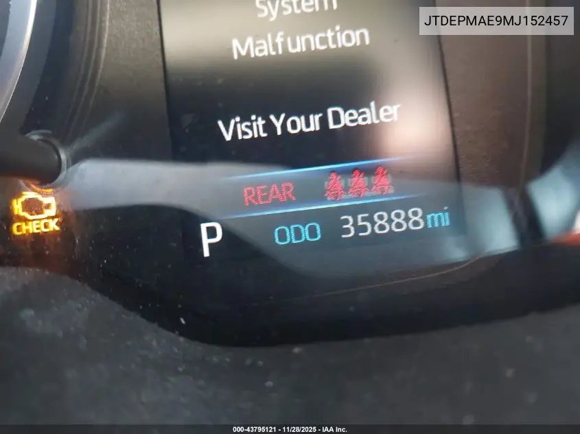 JTDEPMAE9MJ152457 2021 Toyota Corolla Le