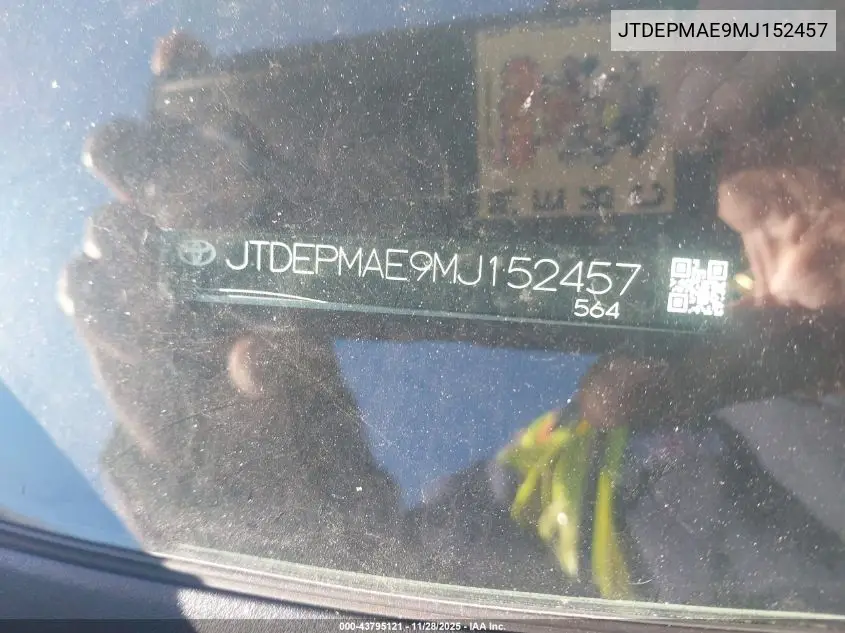 JTDEPMAE9MJ152457 2021 Toyota Corolla Le