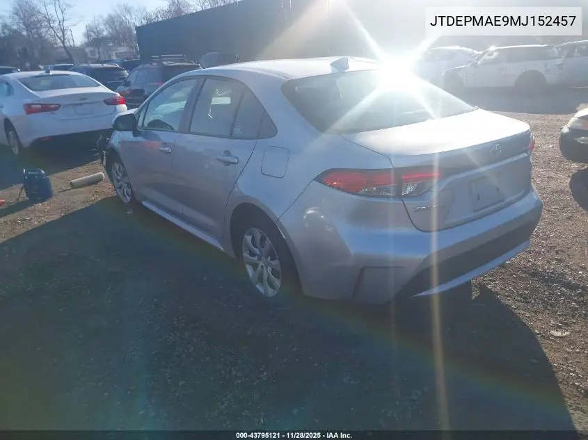JTDEPMAE9MJ152457 2021 Toyota Corolla Le