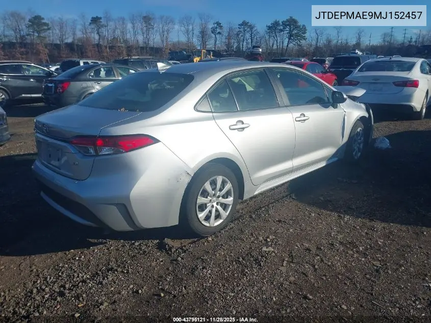 JTDEPMAE9MJ152457 2021 Toyota Corolla Le