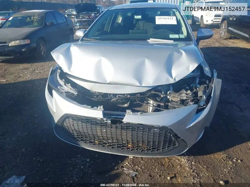 JTDEPMAE9MJ152457 2021 Toyota Corolla Le
