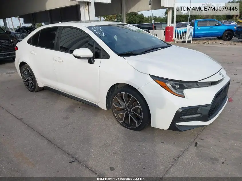 JTDM4MCE7MJ079445 2021 Toyota Corolla Se 6Mt