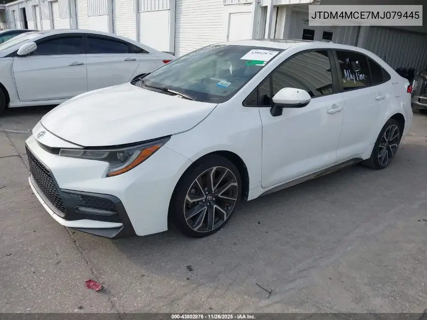JTDM4MCE7MJ079445 2021 Toyota Corolla Se 6Mt