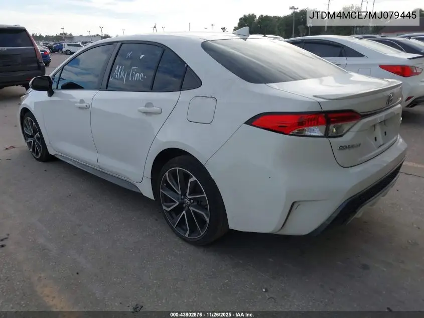 JTDM4MCE7MJ079445 2021 Toyota Corolla Se 6Mt
