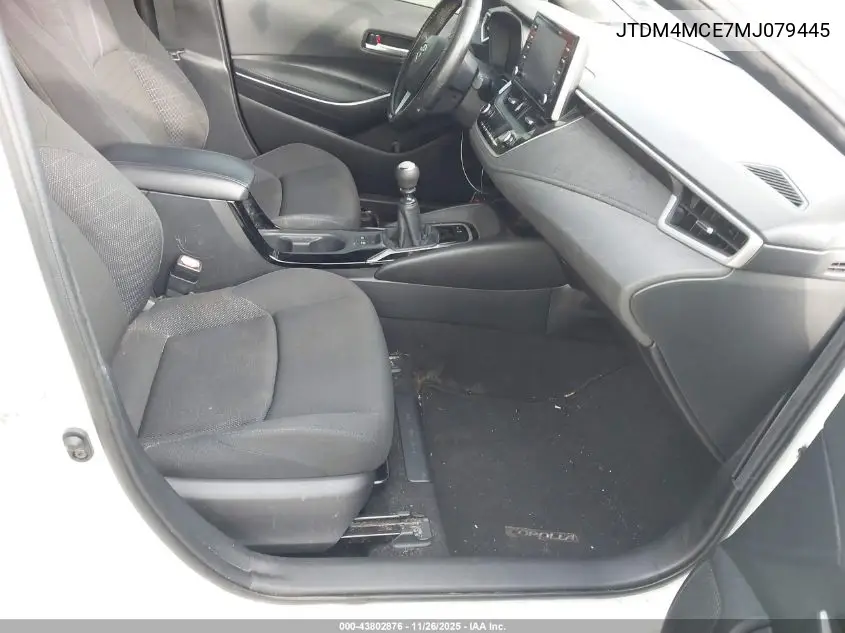 JTDM4MCE7MJ079445 2021 Toyota Corolla Se 6Mt