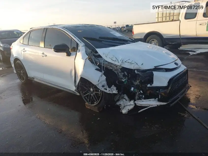 5YFT4MCE7MP087259 2021 Toyota Corolla Xse Apex Edition