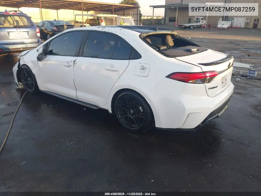 5YFT4MCE7MP087259 2021 Toyota Corolla Xse Apex Edition