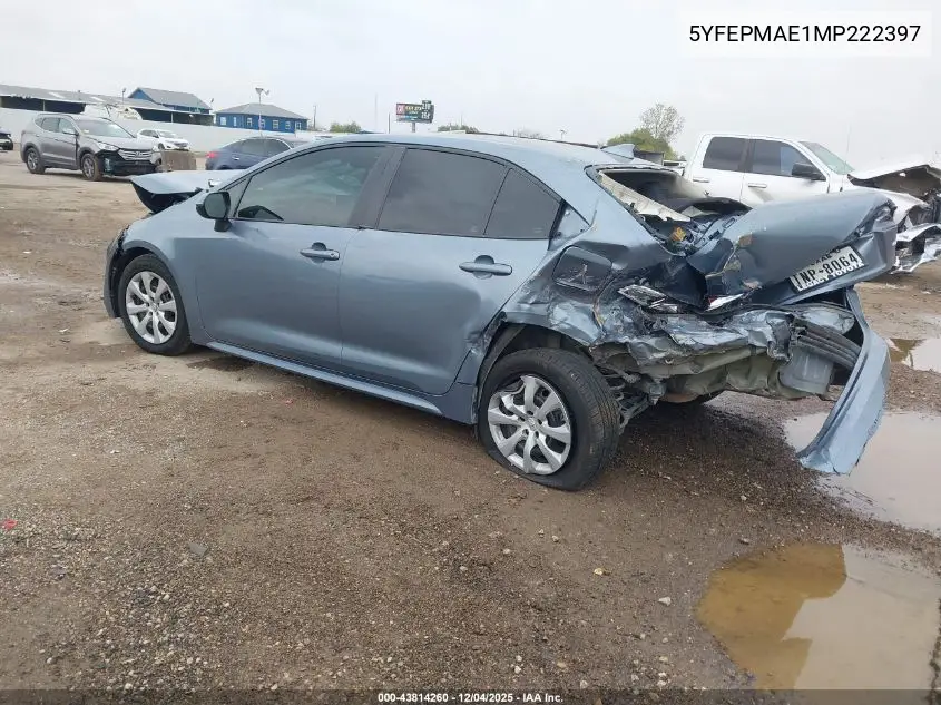 5YFEPMAE1MP222397 2021 Toyota Corolla Le