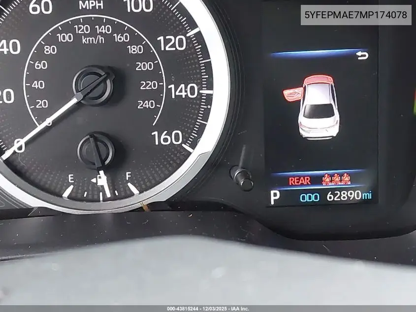 5YFEPMAE7MP174078 2021 Toyota Corolla Le