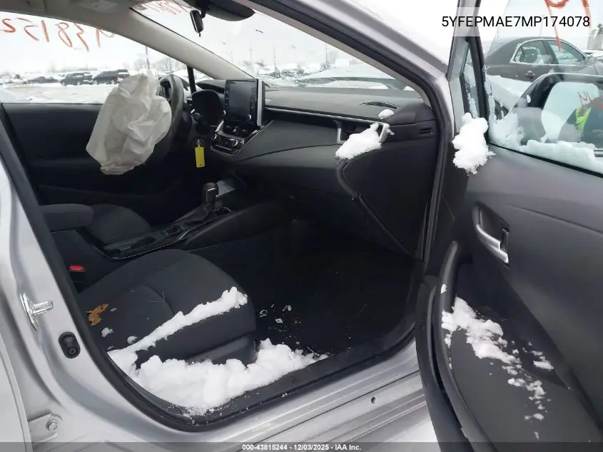 5YFEPMAE7MP174078 2021 Toyota Corolla Le