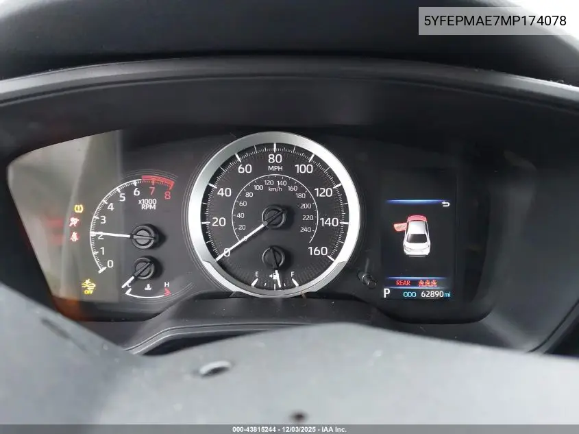 5YFEPMAE7MP174078 2021 Toyota Corolla Le