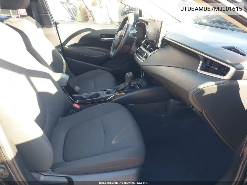 JTDEAMDE7MJ001615 2021 Toyota Corolla Hybrid Le