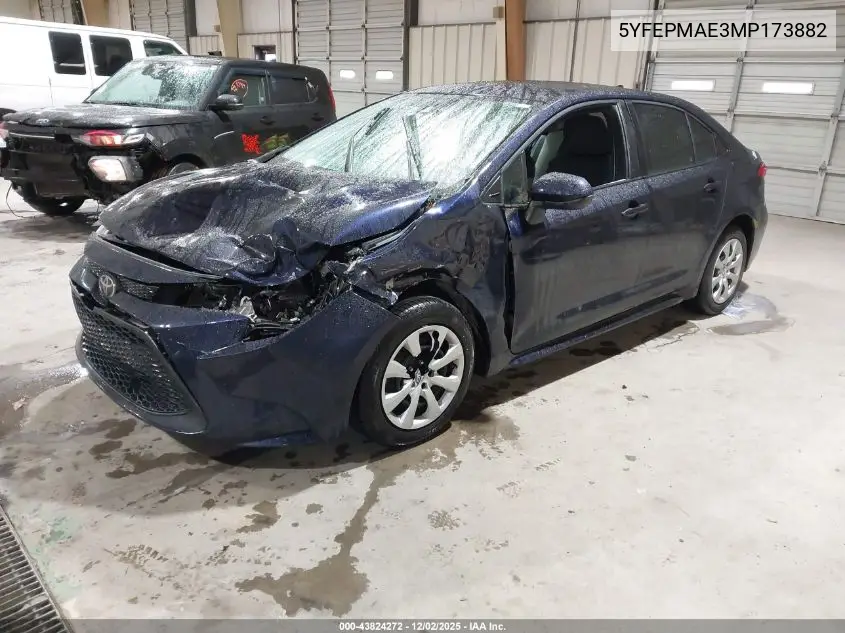5YFEPMAE3MP173882 2021 Toyota Corolla Le