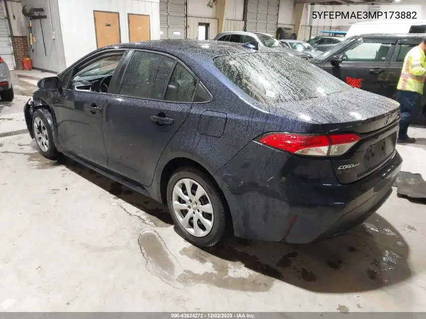 5YFEPMAE3MP173882 2021 Toyota Corolla Le