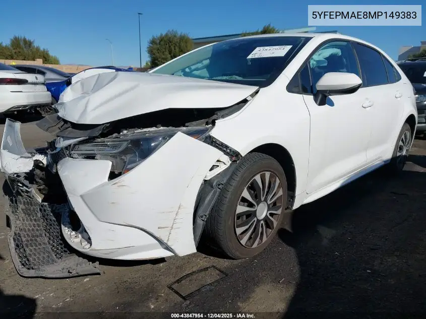 5YFEPMAE8MP149383 2021 Toyota Corolla Le