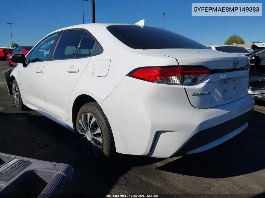 5YFEPMAE8MP149383 2021 Toyota Corolla Le