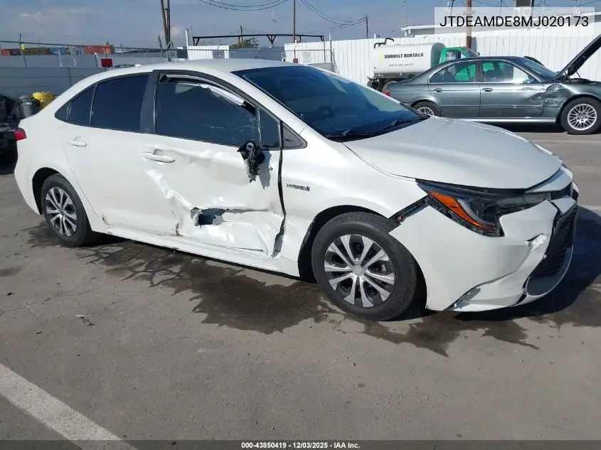 JTDEAMDE8MJ020173 2021 Toyota Corolla Hybrid Le