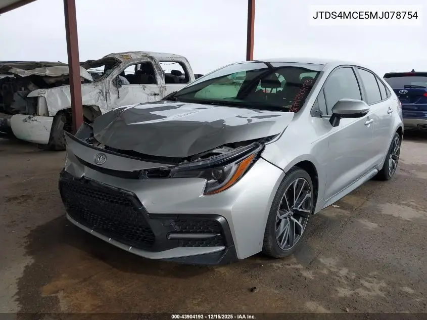 JTDS4MCE5MJ078754 2021 Toyota Corolla Se