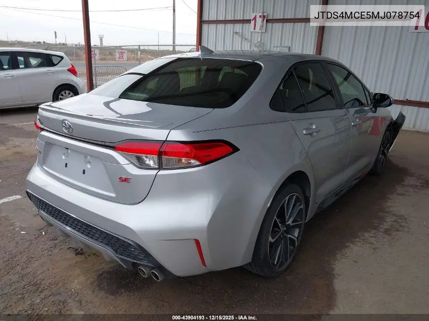 JTDS4MCE5MJ078754 2021 Toyota Corolla Se