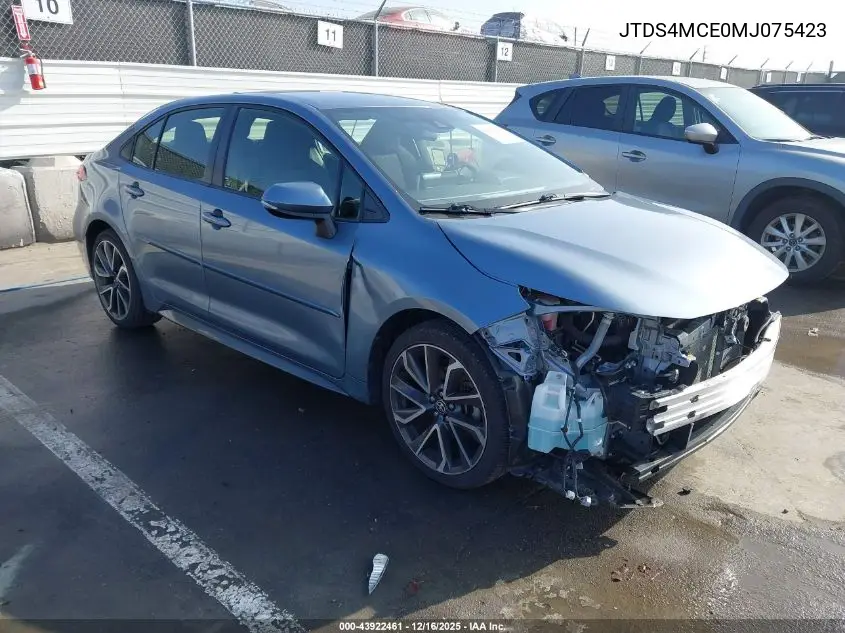 JTDS4MCE0MJ075423 2021 Toyota Corolla Se
