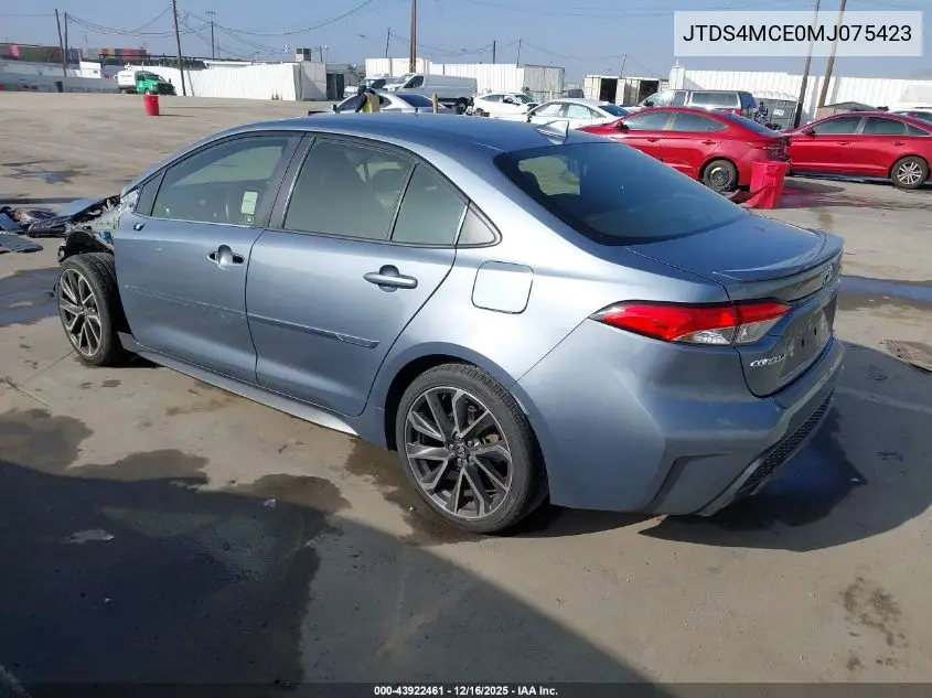 JTDS4MCE0MJ075423 2021 Toyota Corolla Se