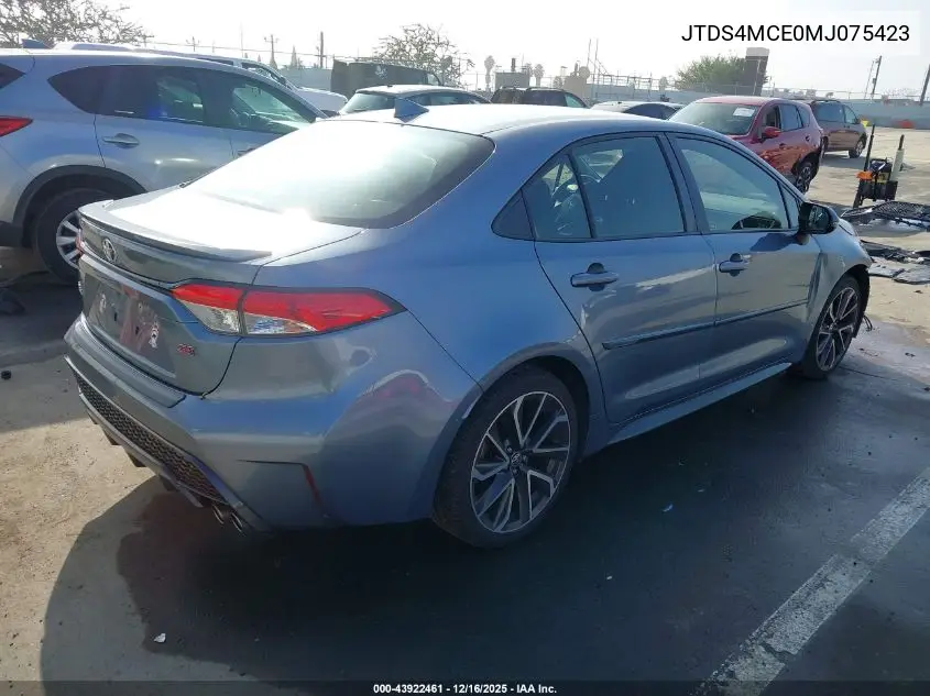 JTDS4MCE0MJ075423 2021 Toyota Corolla Se