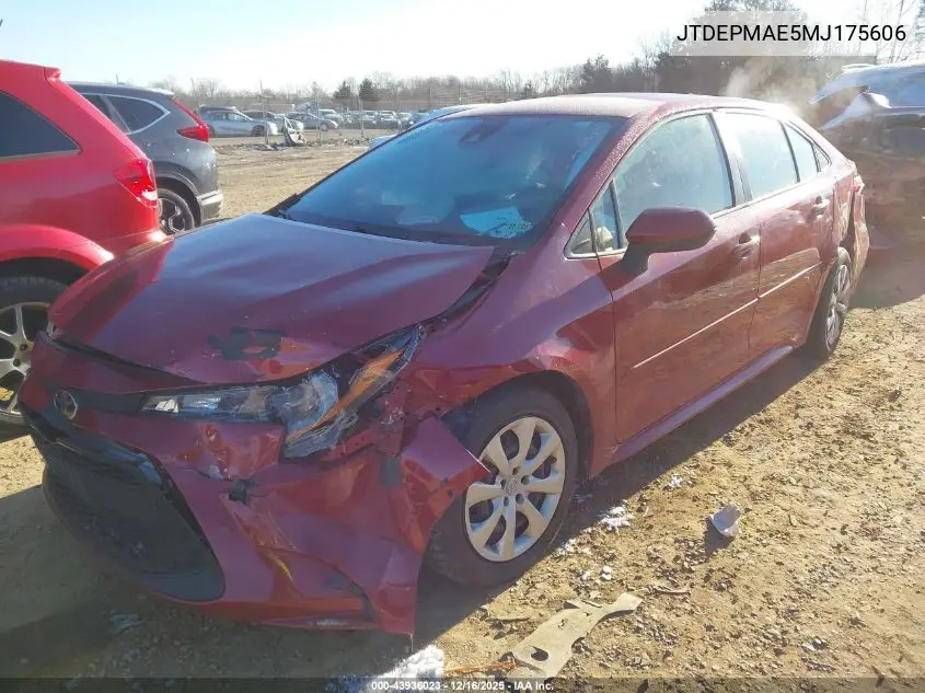 JTDEPMAE5MJ175606 2021 Toyota Corolla Le