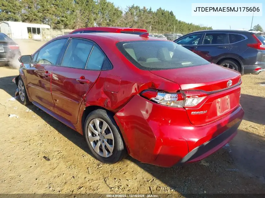 JTDEPMAE5MJ175606 2021 Toyota Corolla Le