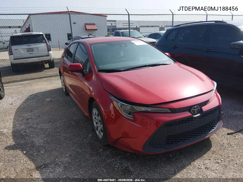 JTDEPMAE0MJ188456 2021 Toyota Corolla Le