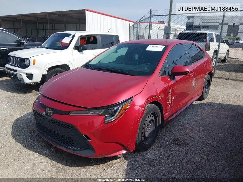 JTDEPMAE0MJ188456 2021 Toyota Corolla Le