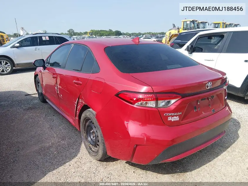 JTDEPMAE0MJ188456 2021 Toyota Corolla Le