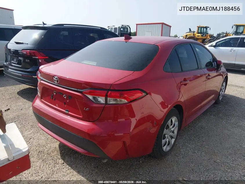JTDEPMAE0MJ188456 2021 Toyota Corolla Le