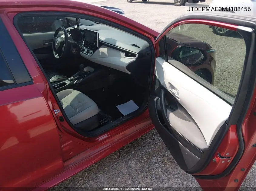 JTDEPMAE0MJ188456 2021 Toyota Corolla Le