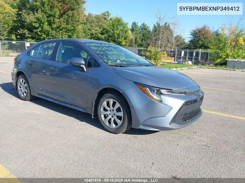 5YFBPMBEXNP349412 2022 Toyota Corolla Le