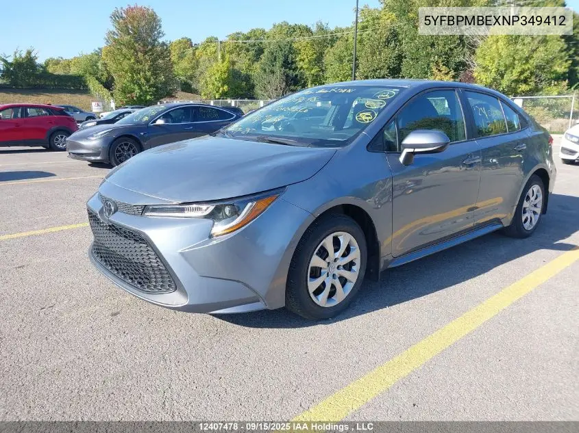 5YFBPMBEXNP349412 2022 Toyota Corolla Le