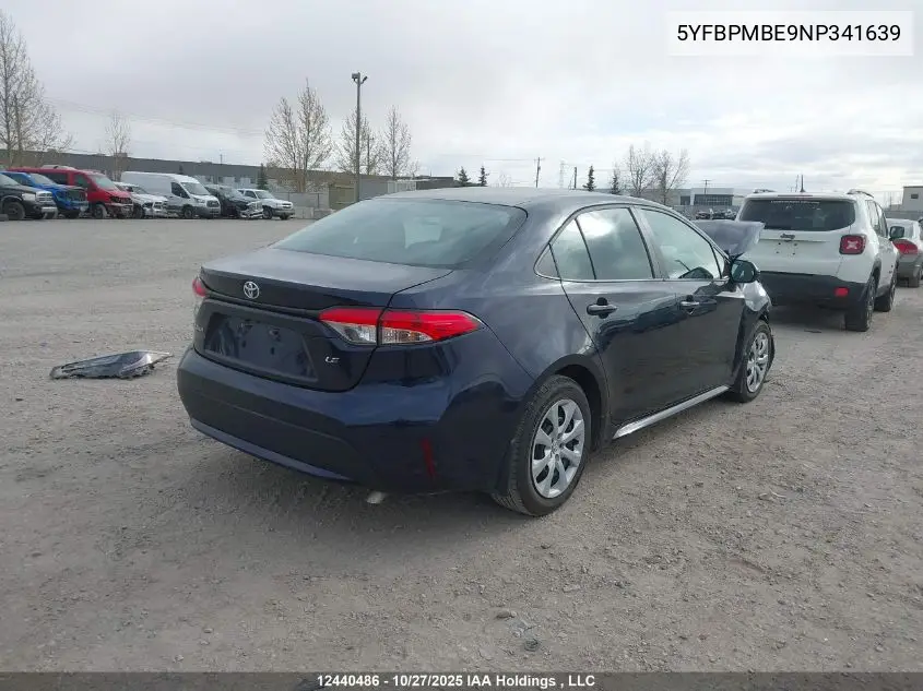 5YFBPMBE9NP341639 2022 Toyota Corolla Le/Xle
