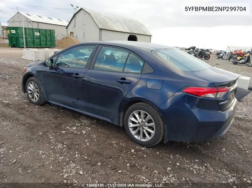 5YFBPMBE2NP299704 2022 Toyota Corolla Le