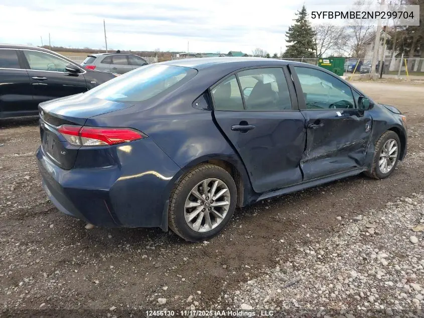 5YFBPMBE2NP299704 2022 Toyota Corolla Le