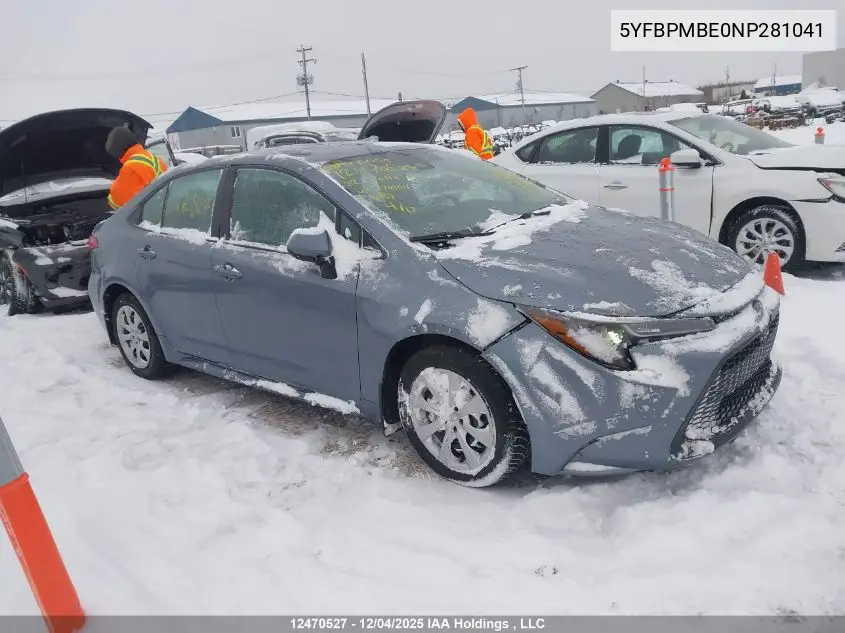 5YFBPMBE0NP281041 2022 Toyota Corolla Le/Xle